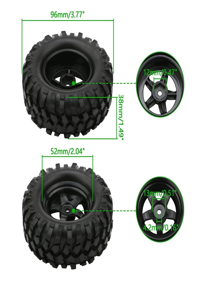 Rowiz 4X 1:10 RC Off-Road Car Wheel Tires 5 Spokes Wheel Rim 12 mm Hex RC Parts - Image 3